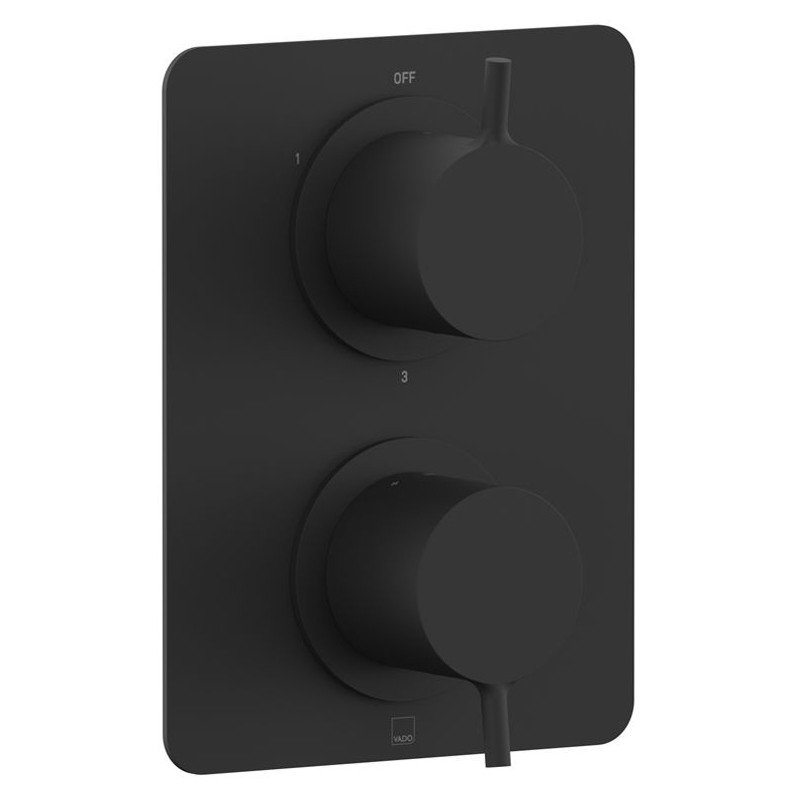 Vado Safari termostatyczna bateria 3-drożna podtynkowa czarny matowy SAF-148D/3-MB