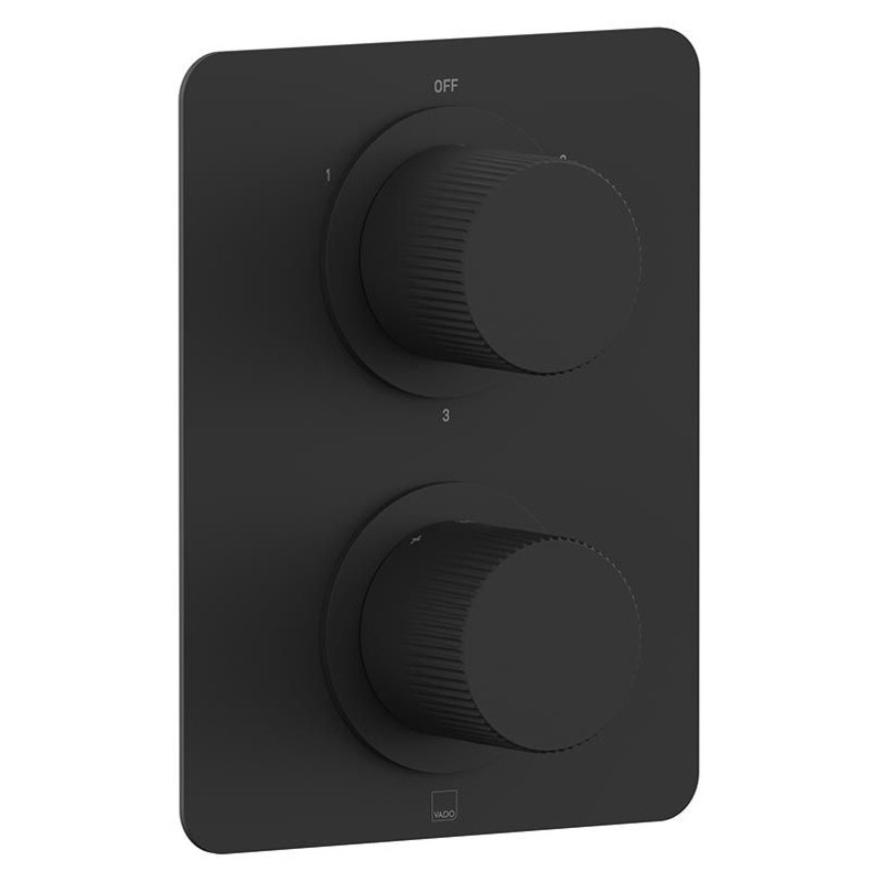 Vado Safari termostatyczna bateria 3-drożna podtynkowa czarny matowy SAF-248D/3-MB
