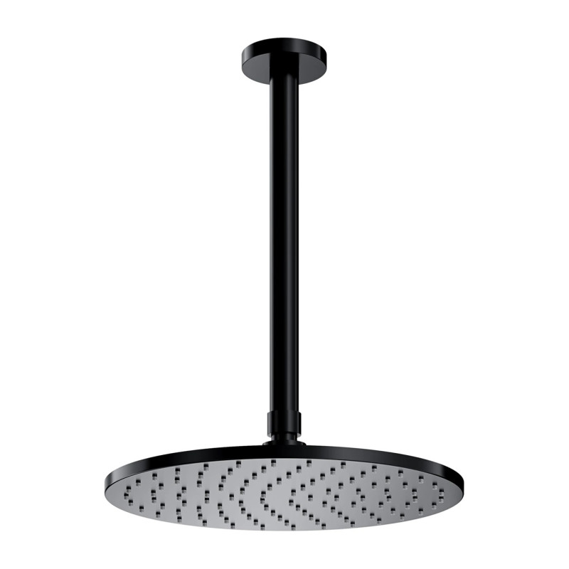 Omnires SlimLine deszczownica 25x25 z ramieniem sufitowym czarny półmat WSSET1BL