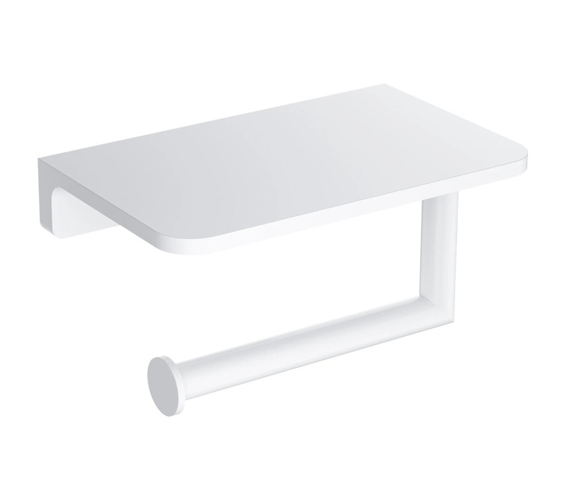 Omnires Modern Project uchwyt na papier toaletowy z półką biały mat MP60511WM