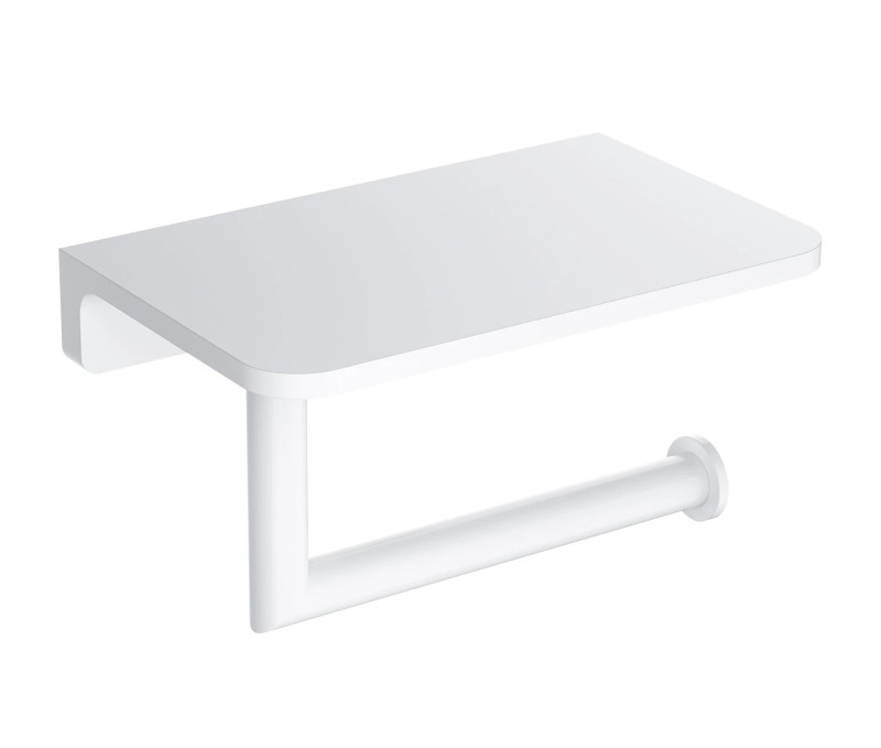 Omnires Modern Project uchwyt na papier toaletowy z półką biały mat MP60511WM