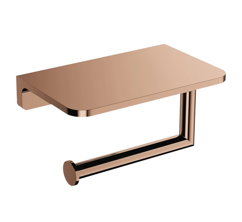 Omnires Modern Project uchwyt na papier toaletowy z półką miedź połysk MP60511CP