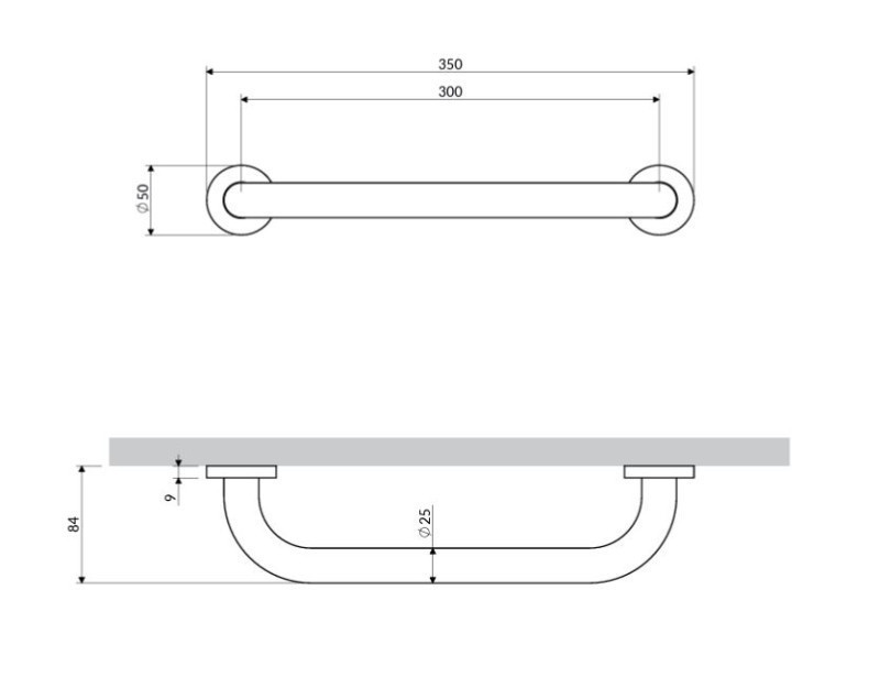 Omnires Uni uchwyt oporowy 35 cm złoty szczotkowany UOP-35-MGLB