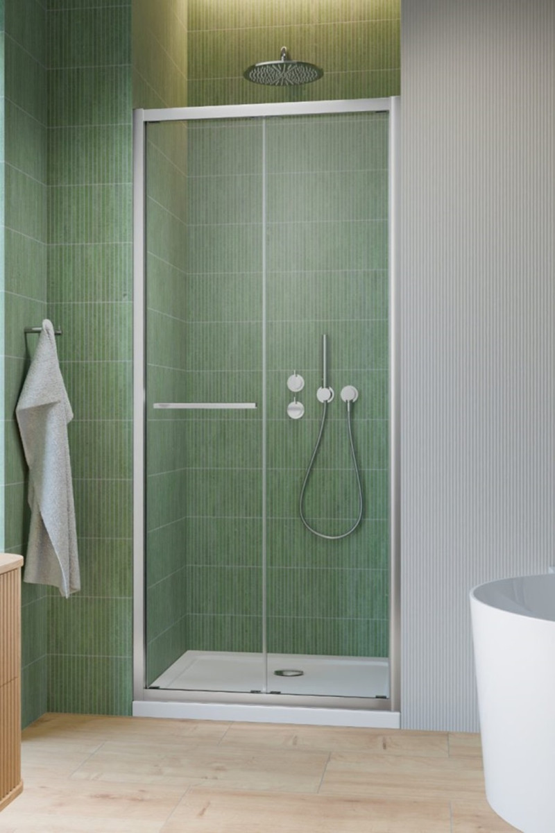Radaway Alienta DWB drzwi składane 90 cm L/P chrom przeźroczyste Easy Clean 10180090-01-01