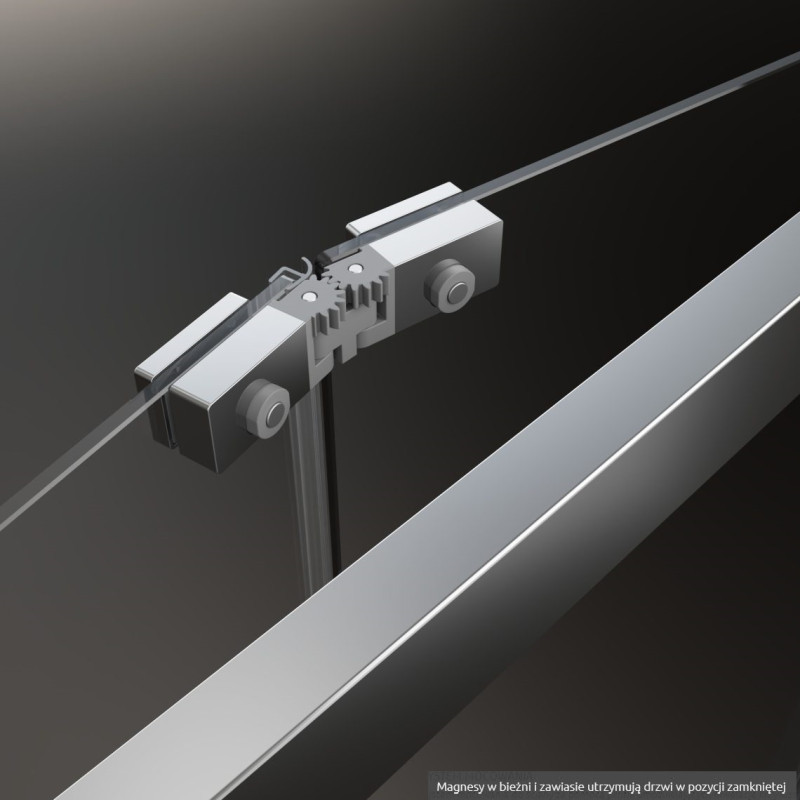 Radaway Alienta DWB drzwi składane 90 cm L/P chrom przeźroczyste Easy Clean 10180090-01-01