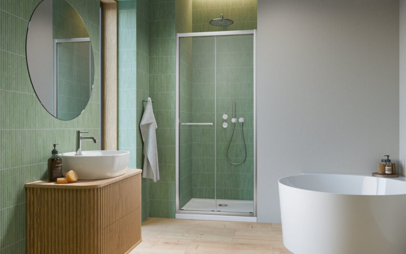 Radaway Alienta DWB drzwi składane 100 cm L/P chrom przeźroczyste Easy Clean 10180100-01-01