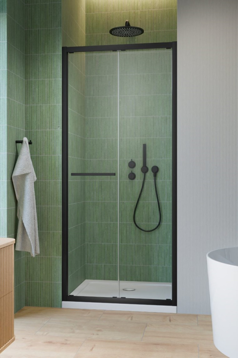 Radaway Alienta Black DWB drzwi składane 80 cm L/P czarny przeźroczyste Easy Clean 10180080-54-01