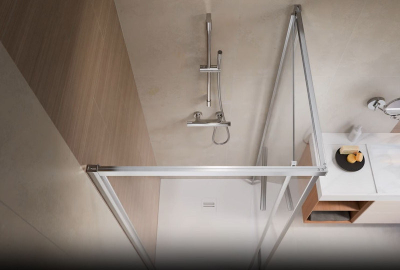 Radaway Alienta SD I kabina kwadratowa 90x90 L/P drzwi + ścianka chrom przeźroczyste Easy Clean 10191990-01-01