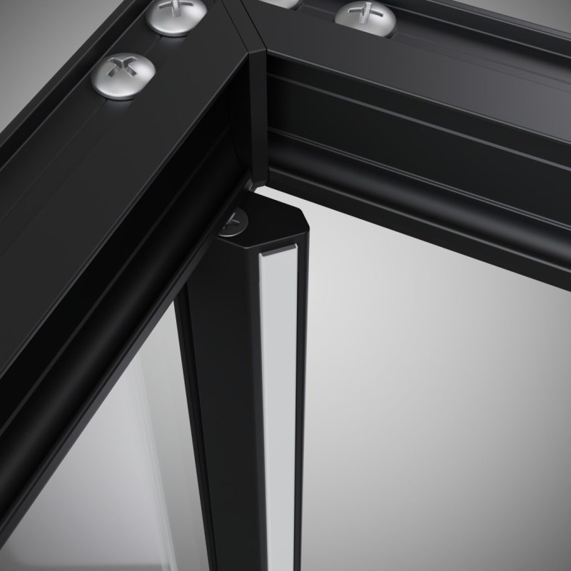Radaway Alienta Black SD I kabina kwadratowa 80x80 L/P drzwi + ścianka czarny przeźroczyste Easy Clean 10191880-54-01