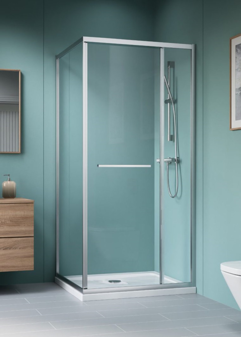 Radaway Alienta SD II kabina prostokątna 90x80 L/P drzwi 90 cm + ścianka 80 cm chrom przeźroczyste Easy Clean 10192980-01-01