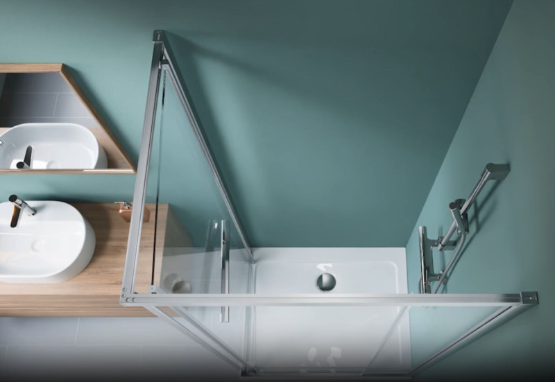 Radaway Alienta SD II kabina prostokątna 90x80 L/P drzwi 90 cm + ścianka 80 cm chrom przeźroczyste Easy Clean 10192980-01-01