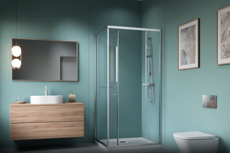 Radaway Alienta SD II kabina prostokątna 100x80 L/P drzwi 100 cm + ścianka 80 cm chrom przeźroczyste Easy Clean 10192180-01-01