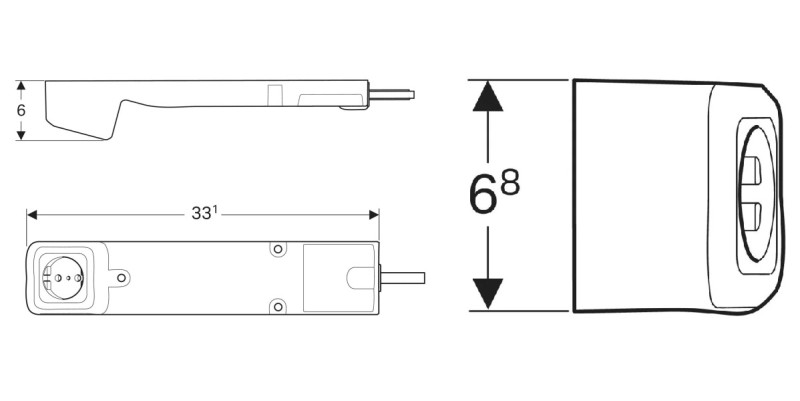 Geberit Element gniazda elektrycznego z wtyczką 505.090.00.2