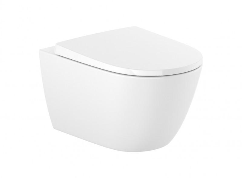 Roca Ona Rimless® Vortex muszla WC wisząca Supraglaze 53x36 cm biały połysk A34668CS00