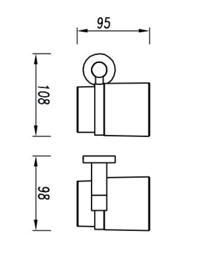 Omnires Modern Project kubek wiszący nikiel szczotkowany MP60320NI